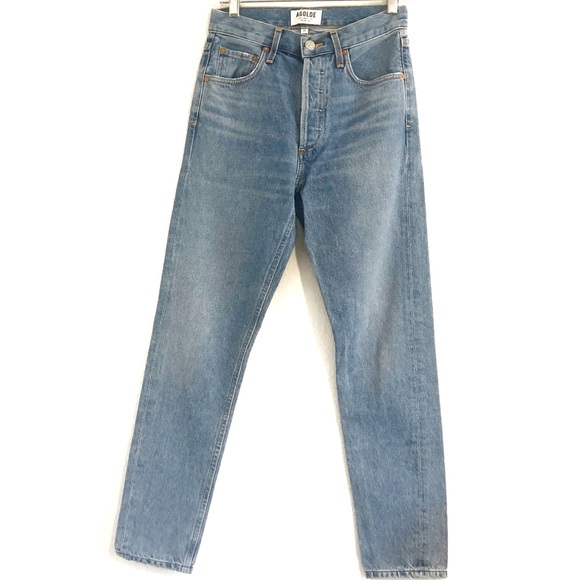 AGOLDE | FEEL GOOD High Rise Button Fly Medium Wash 100% Cotton Jeans - Picture 2 of 7